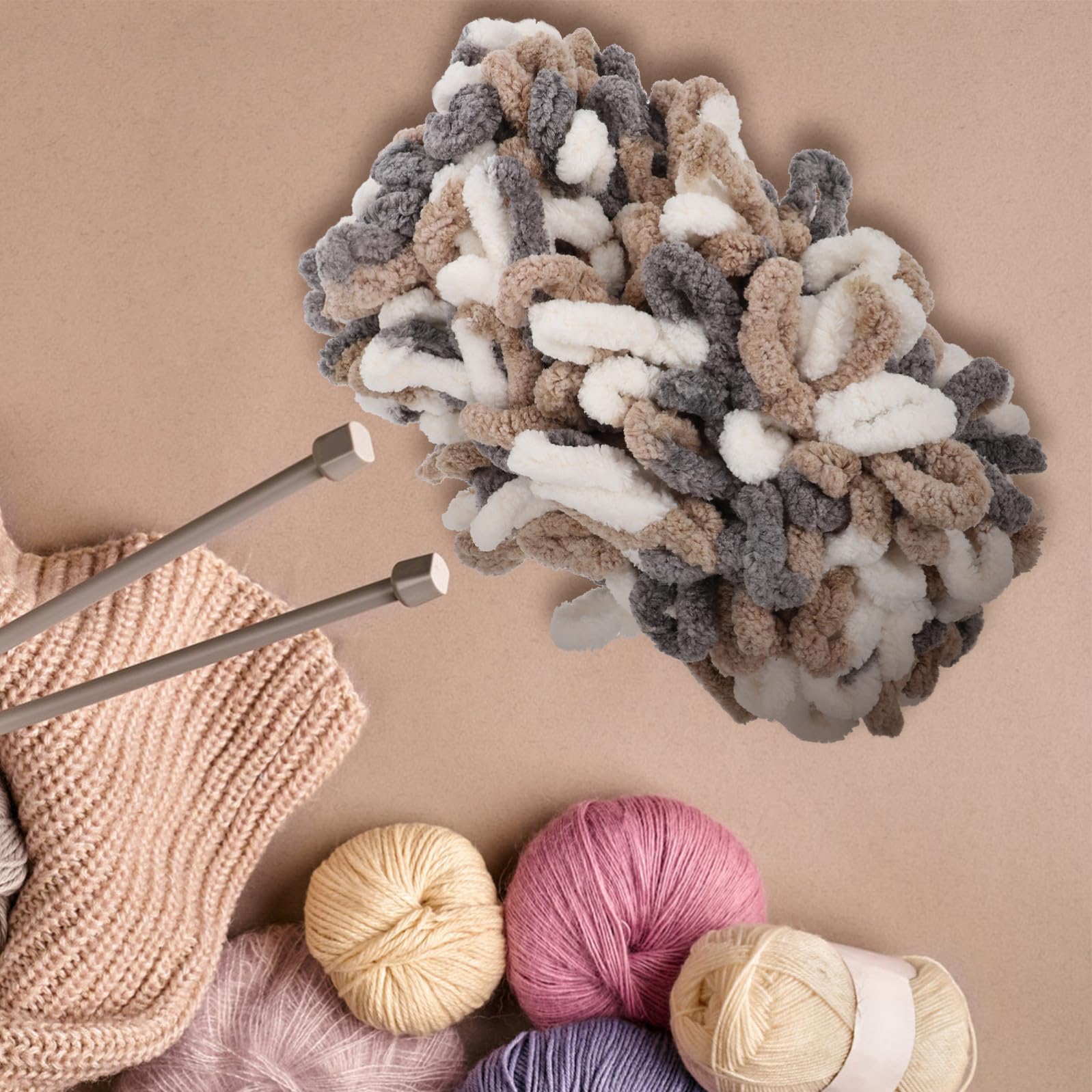 3rollen Wollgarn Für Handarbeiten Farbton Dicke Strickwolle Für Schals Decken Kissen Mützen Und Mehr Hochwertiges Handstrickgarn Für Kreative -projekte Kinderfreundlich Und