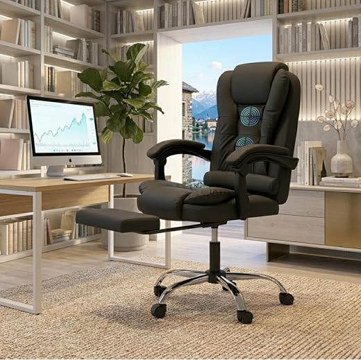 Casa Copenhagen Italia Leatherette Office Chair for Work | Boss Chair, Ergonomic Executive, Luxurious Cushioned Arms & Sea...