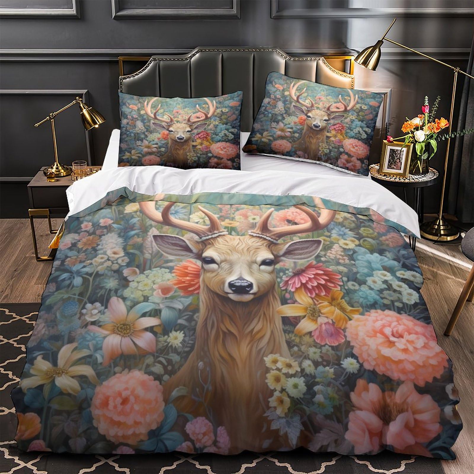 Stampato in 3D Pronipote tibetano Copertina Stampata Microfibra Disegnata Biancheria Da Letto Stile Morbido Con 2 Federe,King（220x240cm）, Per Ragazzi Adulti