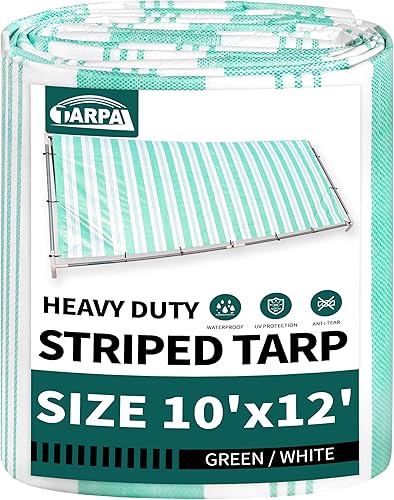 Miniatura 14 de TARPAL Lona blanca impermeable de 8'x10' de 7.5 mil de servicio mediano multiusos, cubierta de lona de polietileno impermeable, a prueba de nieve,