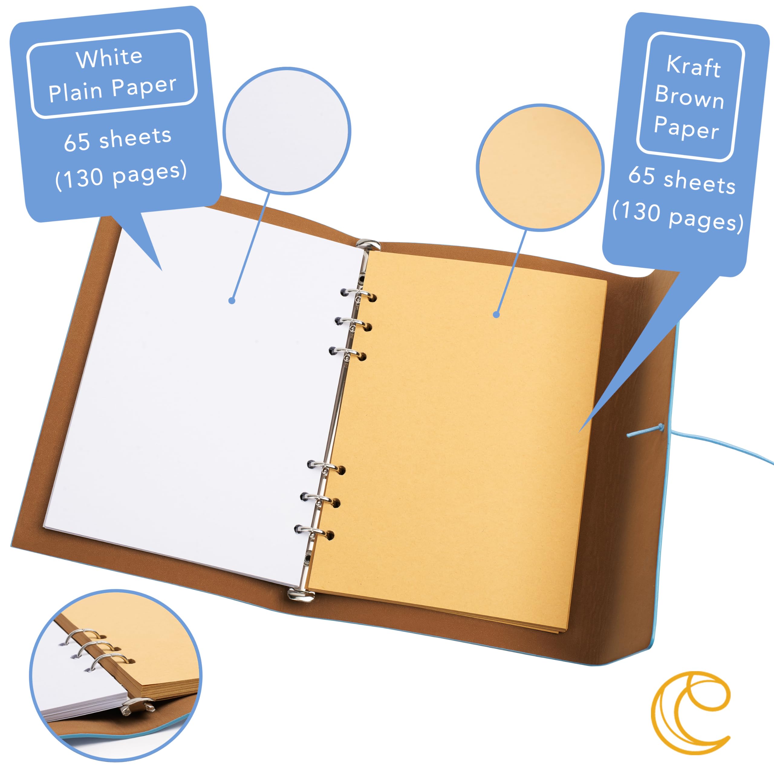 Cantik Horse Journal Notebook 7PC Set, Horse Notebook Gift For Girls & Women, PU Leather Refillable Diary With 4 Pens - Image 2