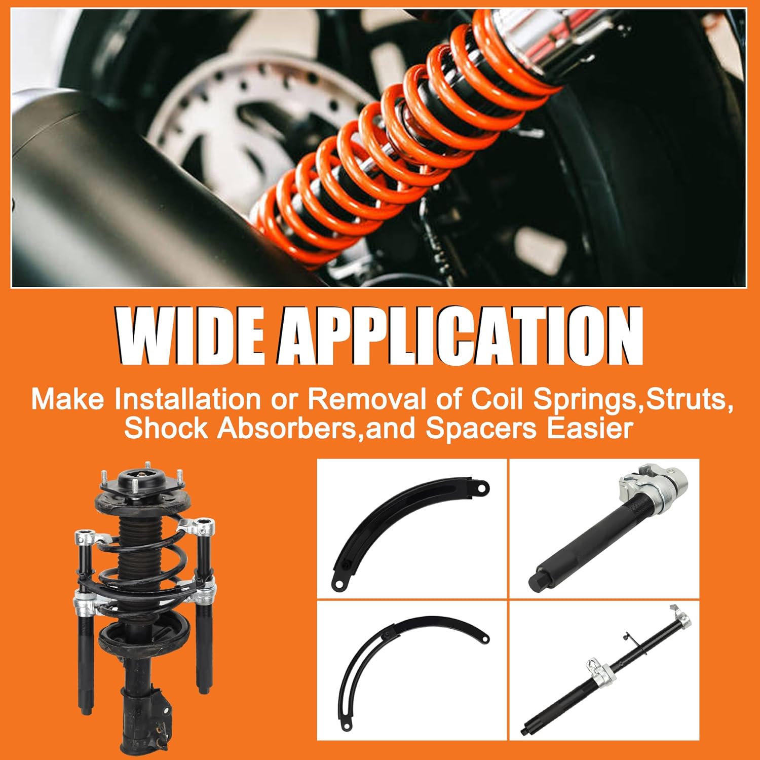 Coil Spring Compressor Tool, Heavy Duty Macpherson Strut Spring Compressor Set with Safety Bracket for Car Truck ATV UTV, 2200 LB Capacity