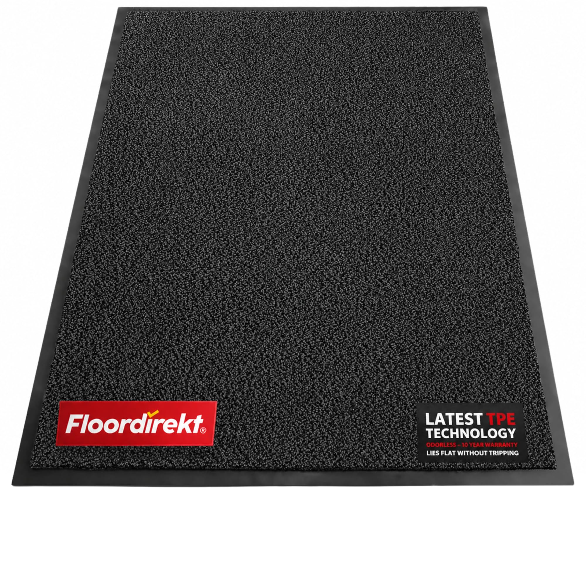 Floordirekt Washable Door Mats Indoor - Outdoor - Non Slip Heavy Duty - Stylish Large Rubber - Perfect Dust Trapping Doormats - Anthracite 90 x 300 cm