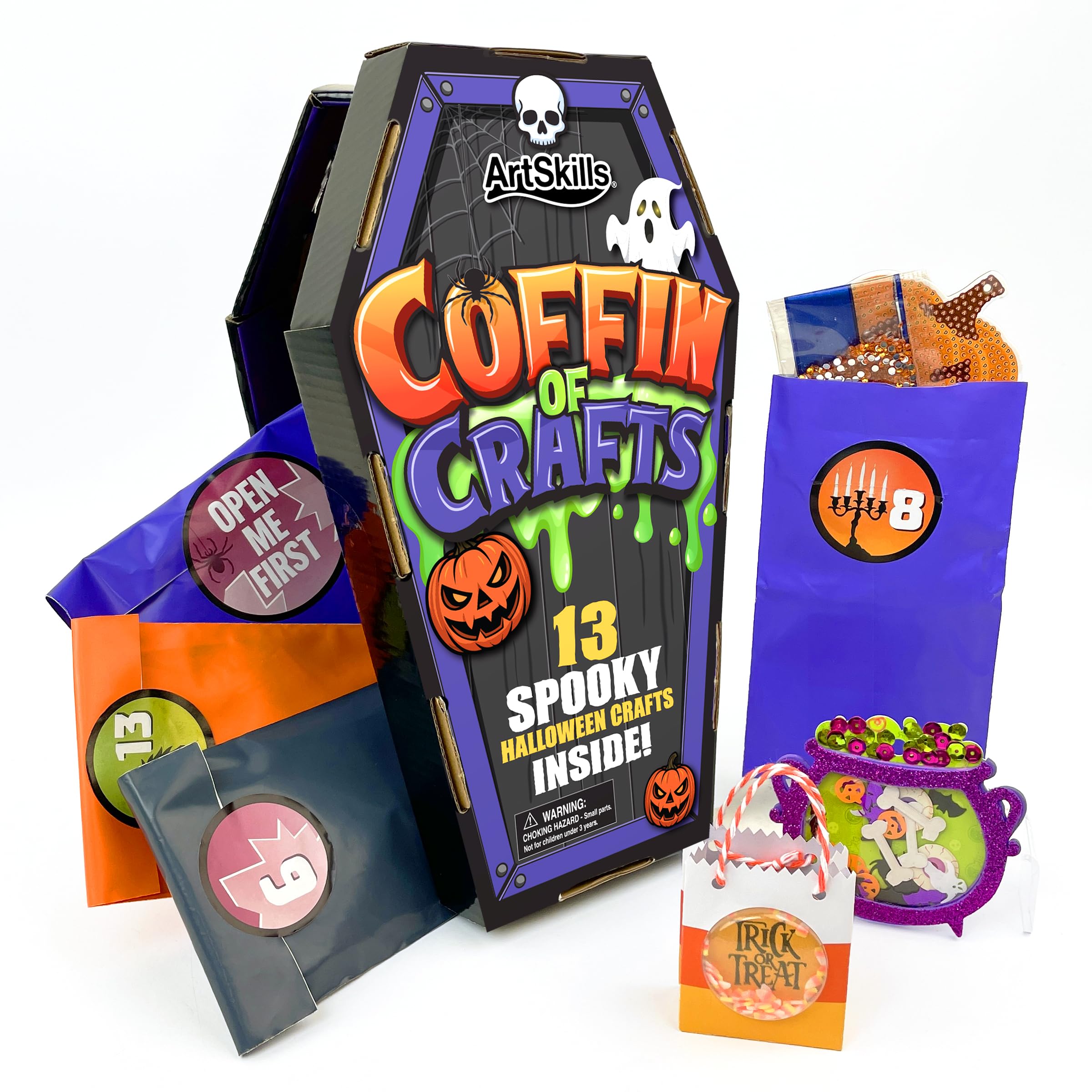 Coffin Of Crafts Calendario dell'Avvento di Halloween 2026 - Artigianato di Halloween per bambini | 13 Spooky Crafts - Kit di decorazioni artistiche per Halloween, per ragazzi e ragazze