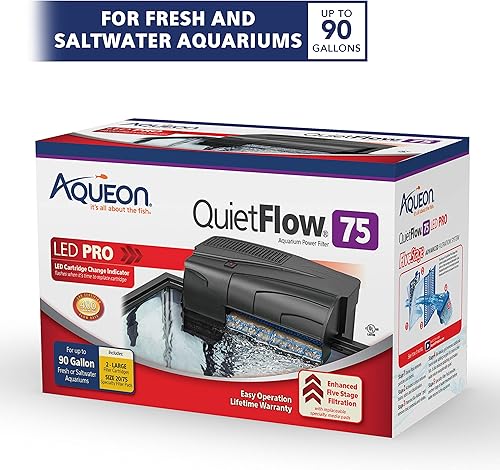 Miniatura 2 de Aqueon QuietFlow 75 LED PRO - Filtro de alimentación para acuarios de hasta 90 galones