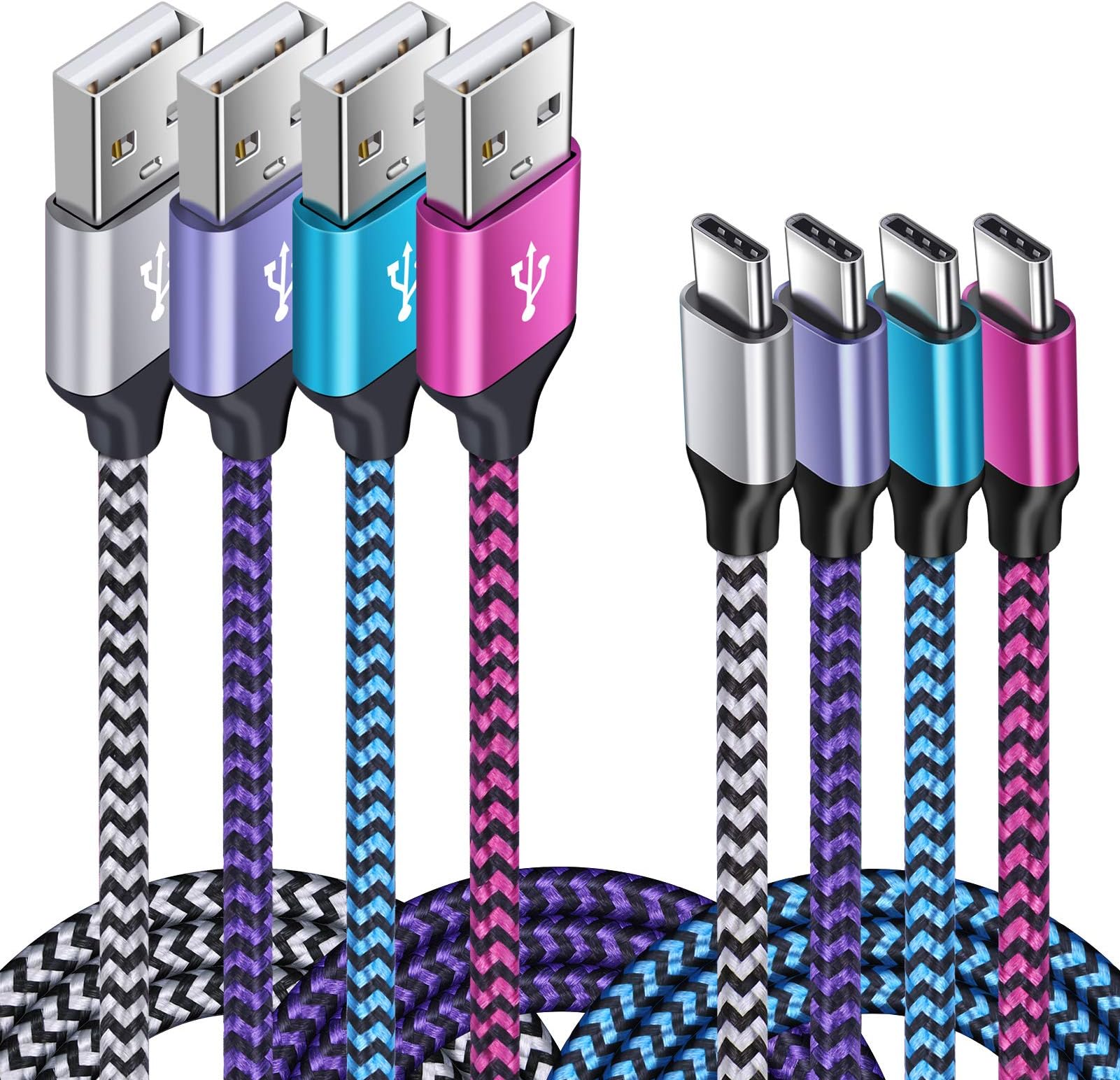 4Pack [3FT 6FT ] C Charger Cable Fast Charging Power Cord for Samsung Galaxy Note 21/20 Ultra, S21+/S21 Plus/S21Ultra,S20 FE/S20 Plus/S20 Ultra 5G,A01 A11/A21/A51/A71, Google Pixel 5 4A 3A 4 3 XL