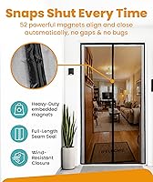 Vista 3 de Puerta magnética de mosquitero Flux Phenom - Los insectos afuera, la brisa adentro - Instalación de 9 minutos, malla auto-sellada resistente