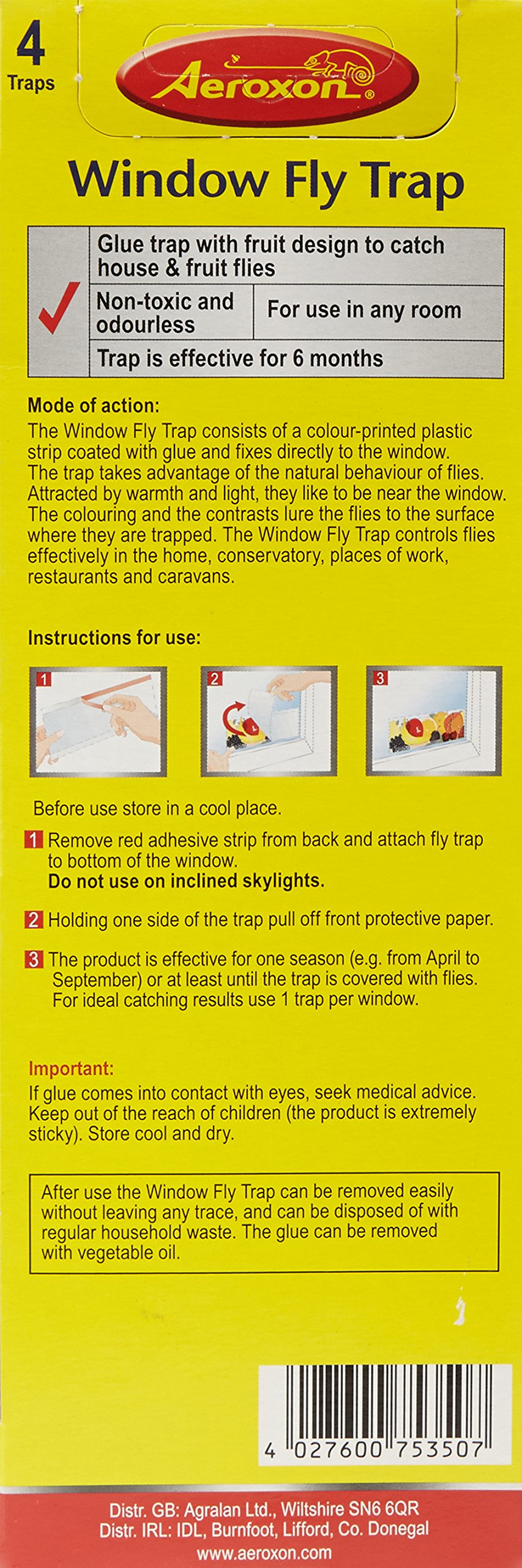 Agralan ltd MX011 - Aeroxon -piège flies window, fruit plant