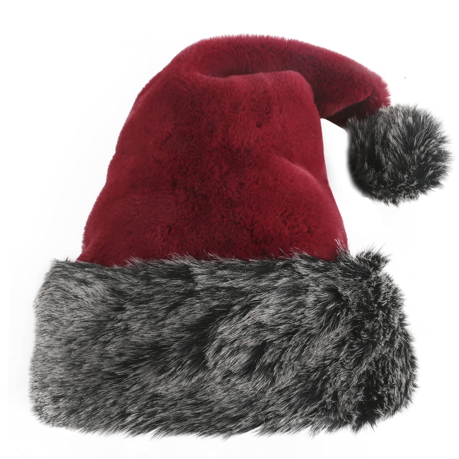 TWSANTAMAS Personalized Santa Hat - Super Soft Plush Christmas Hat for Adults, Unisex Holiday Party Gift