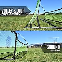 Vista 6 de QUICKPLAY TEKKERS TRAINER - Rebotador de fútbol, 6.5 x 4 pies y redes de paso de tierra de 6.5 x 1.5 pies, acero aleado, fibra de vidrio, negro