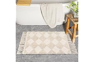 Lahome Checkered Bath Rug: Elevate Your Bathroom Style
