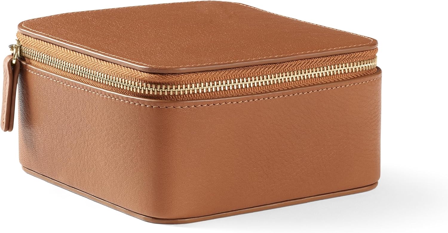 Leatherology Cognac Medium Jewelry Organizer - Ample storage, Structured silhouette, Stylish and Functional - Image 1 of 8