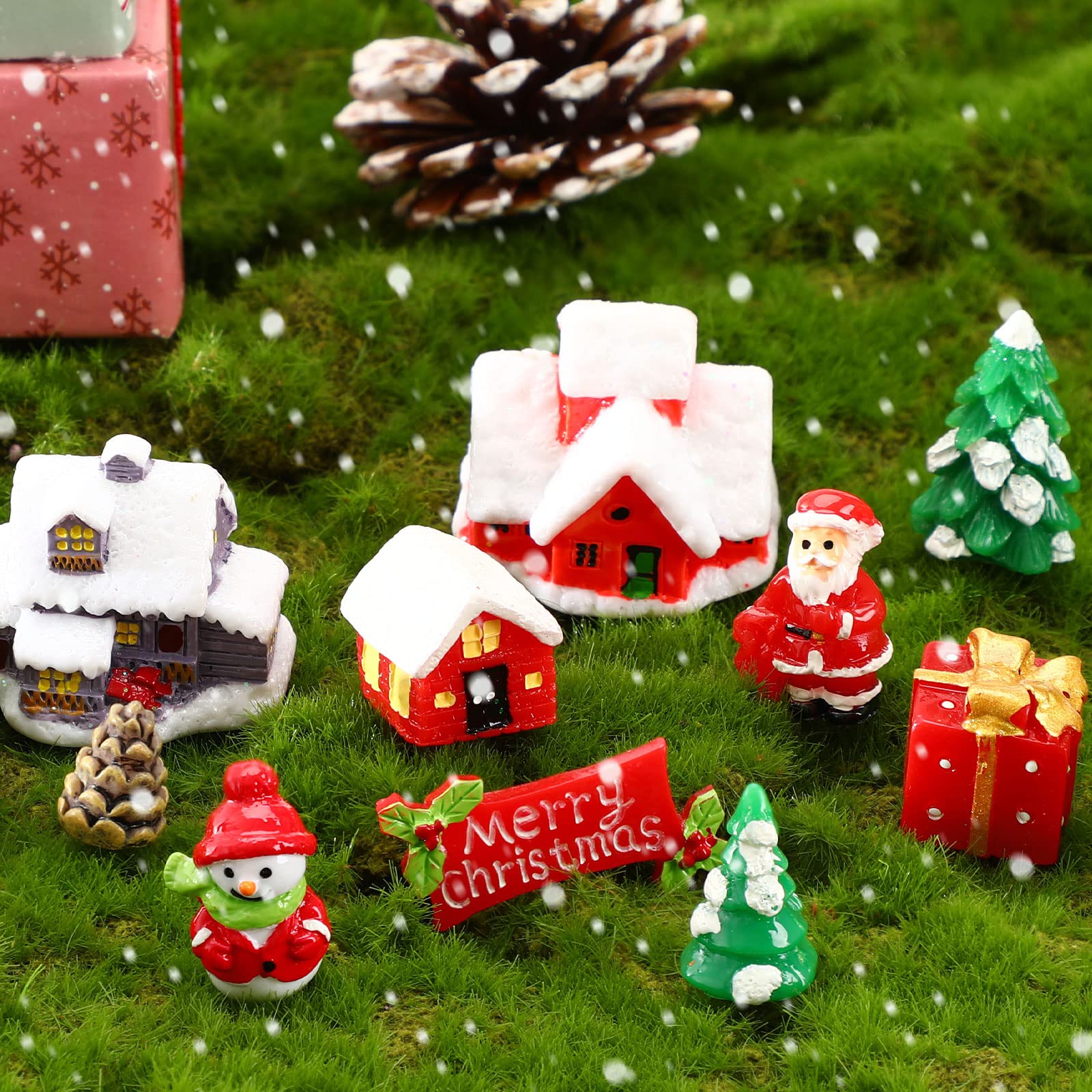 Amazon | SANNIX クリスマス ミニチュア 置き物 ミニ 16セット 