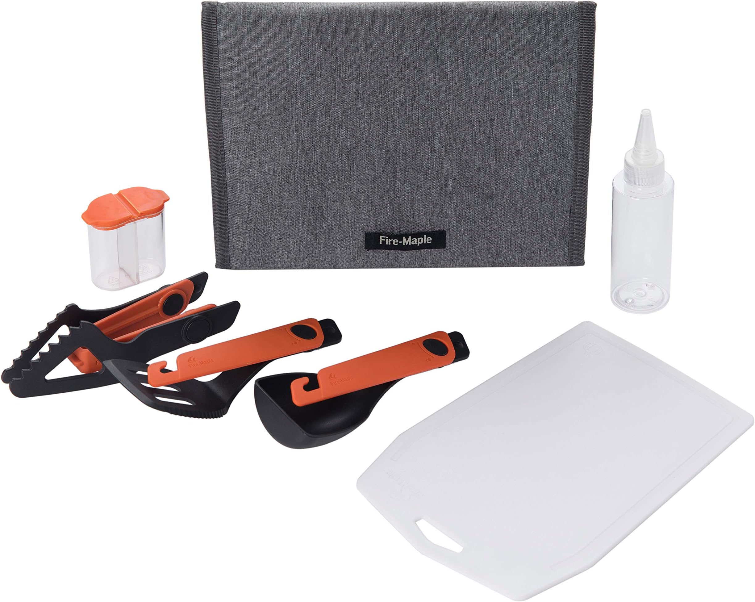 Chef Camp Kitchen Set | Portable 6 pc Kit with Folding Tongs, Spatula, Spoon | Essential Outdoor Gear for Backpacking, Car Camping, Fishing, BBQ, and Travel