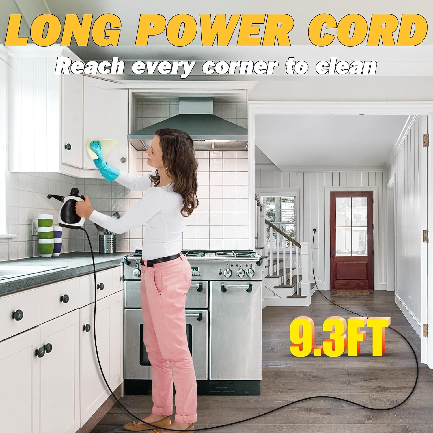 Pressurized Handheld Steam Cleaner for Home with 12 pcs Accessories, Multi-Surface Natural Steamer for Effective Cleaning, Fast Heating for Cleaning Home, Furniture, Car, Grout, Window - Image 7