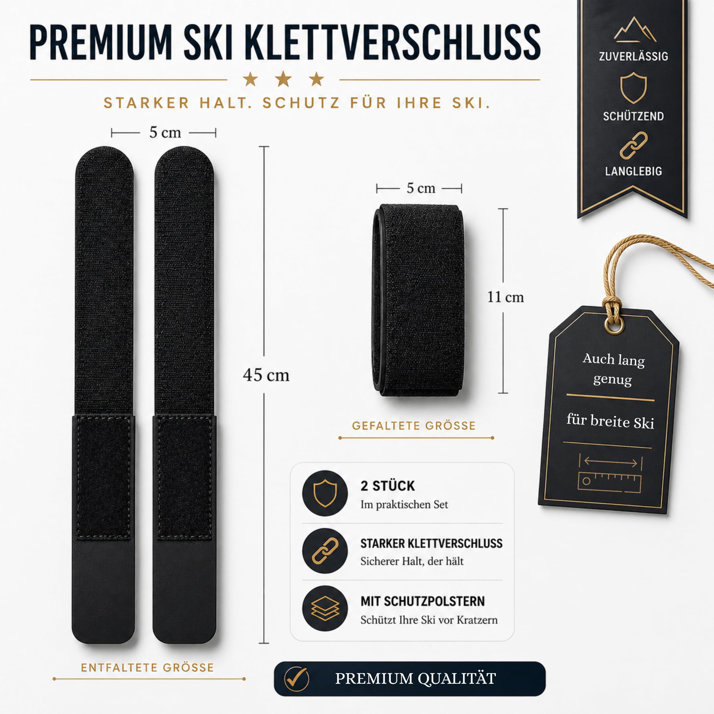 sunmondo 2 bandes de ski Connecteur protecteur noir