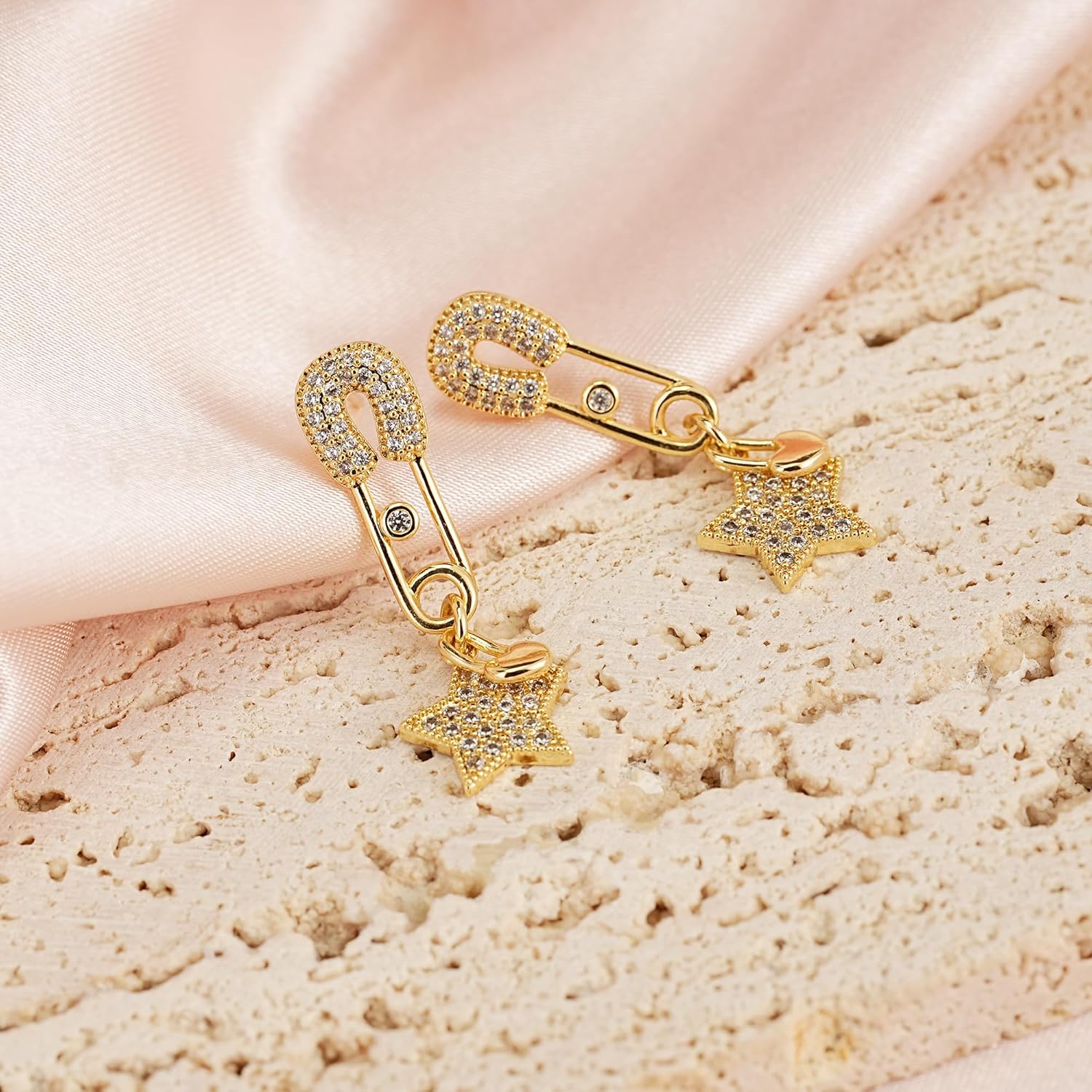 18K Gold Plated Paperclip Earrings For Women Trendy Chain Link Earrings Gold Statement Square Hoop Earrings Rectangle Drop Dangle Earrings Jewelry Gifts For Wedding - Image 3