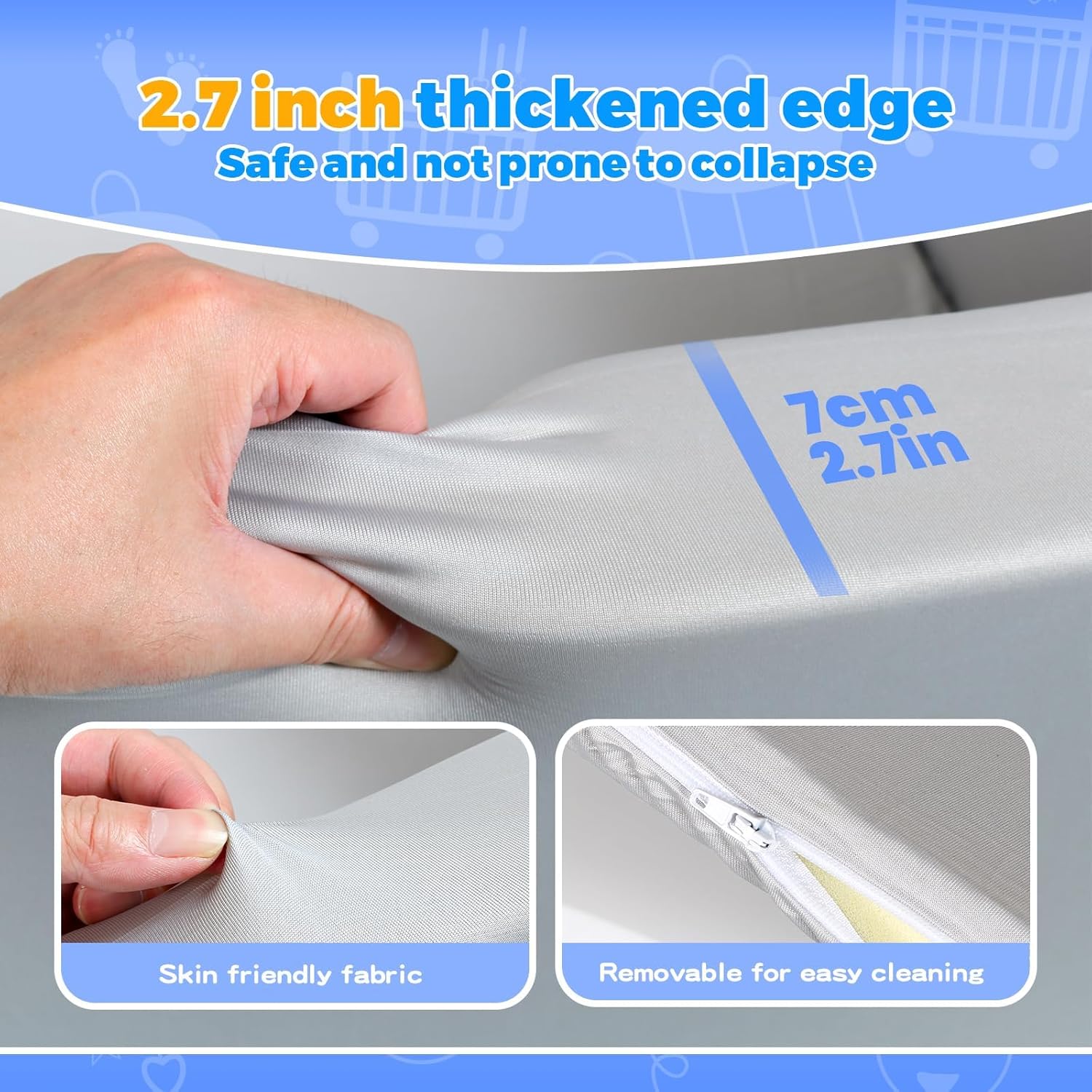 Ball Pits for Toddlers, Extra Thick Foam Ball Pit Extra Large 47"x35" Rectangular Baby Ball Pit Pool Playpen Ideal Gift for Kids - Balls Not Included