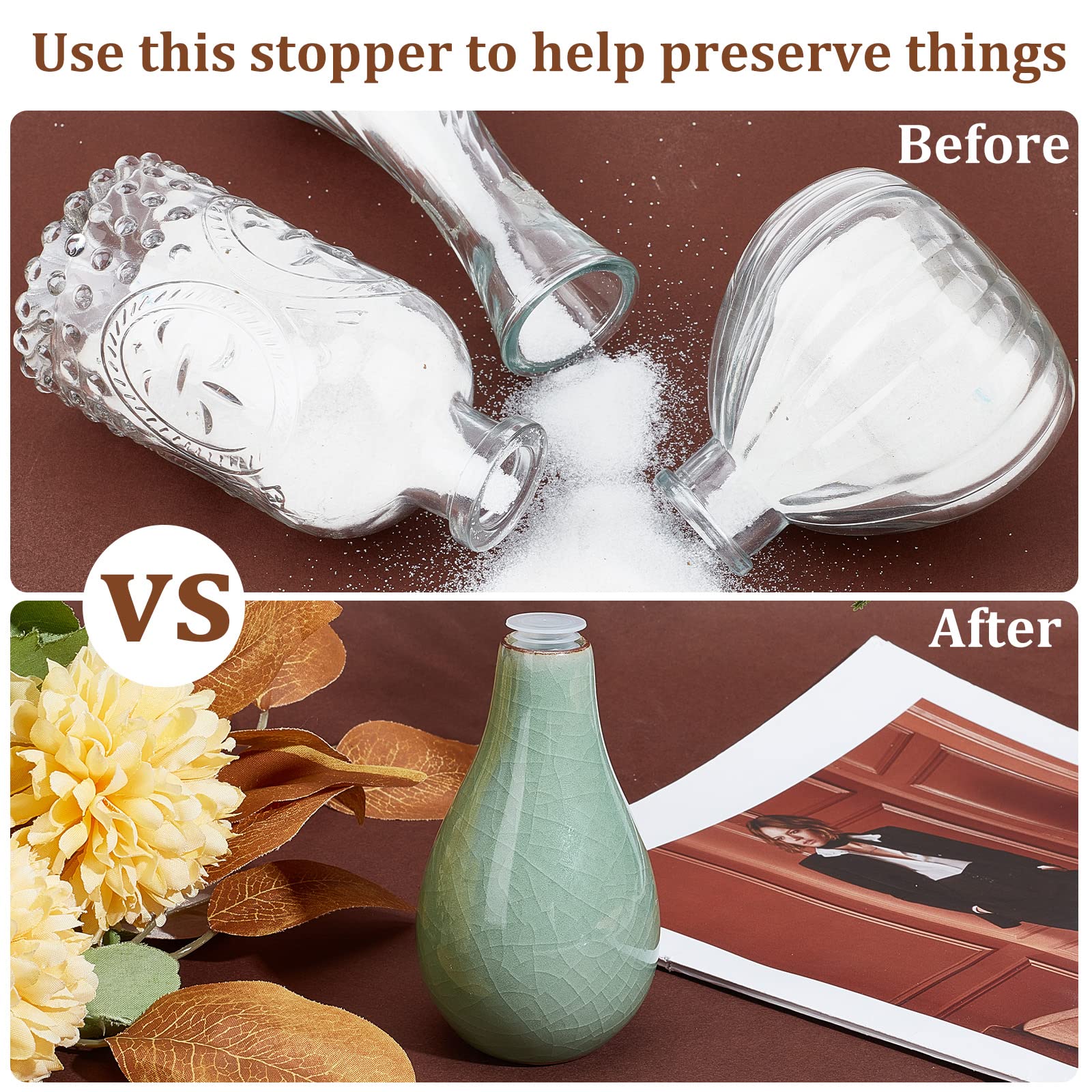 50 Pz 5 Dimensioni Silicone Sale E Pepe Shaker Tappi In Gomma 10mm - Foto 4