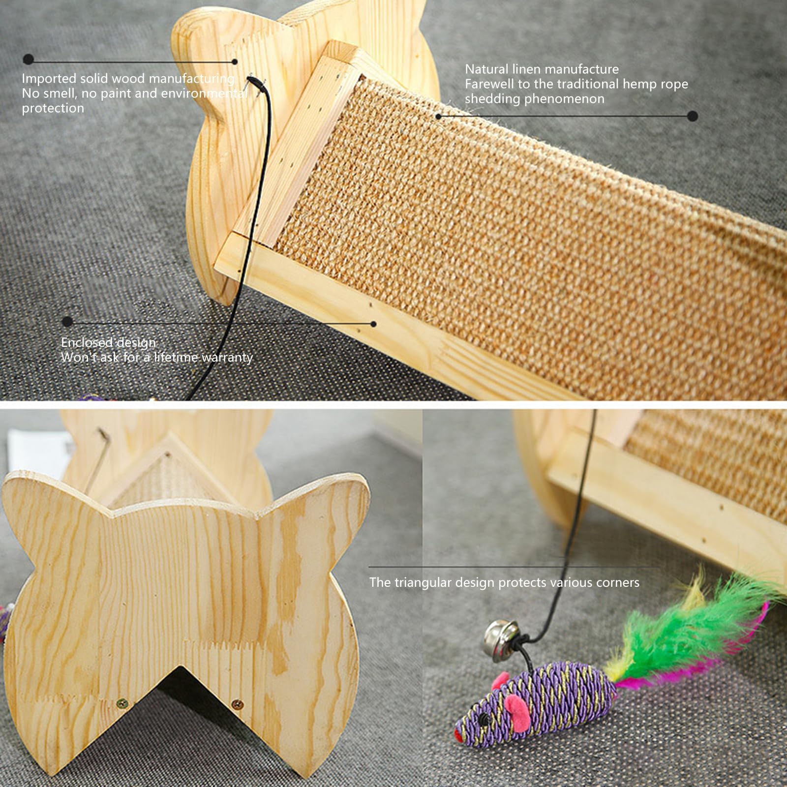 Rascador de esquina para gatos, rascador para gatos con juguete de juguete para rascar, protectores de muebles de cuerda de sisal