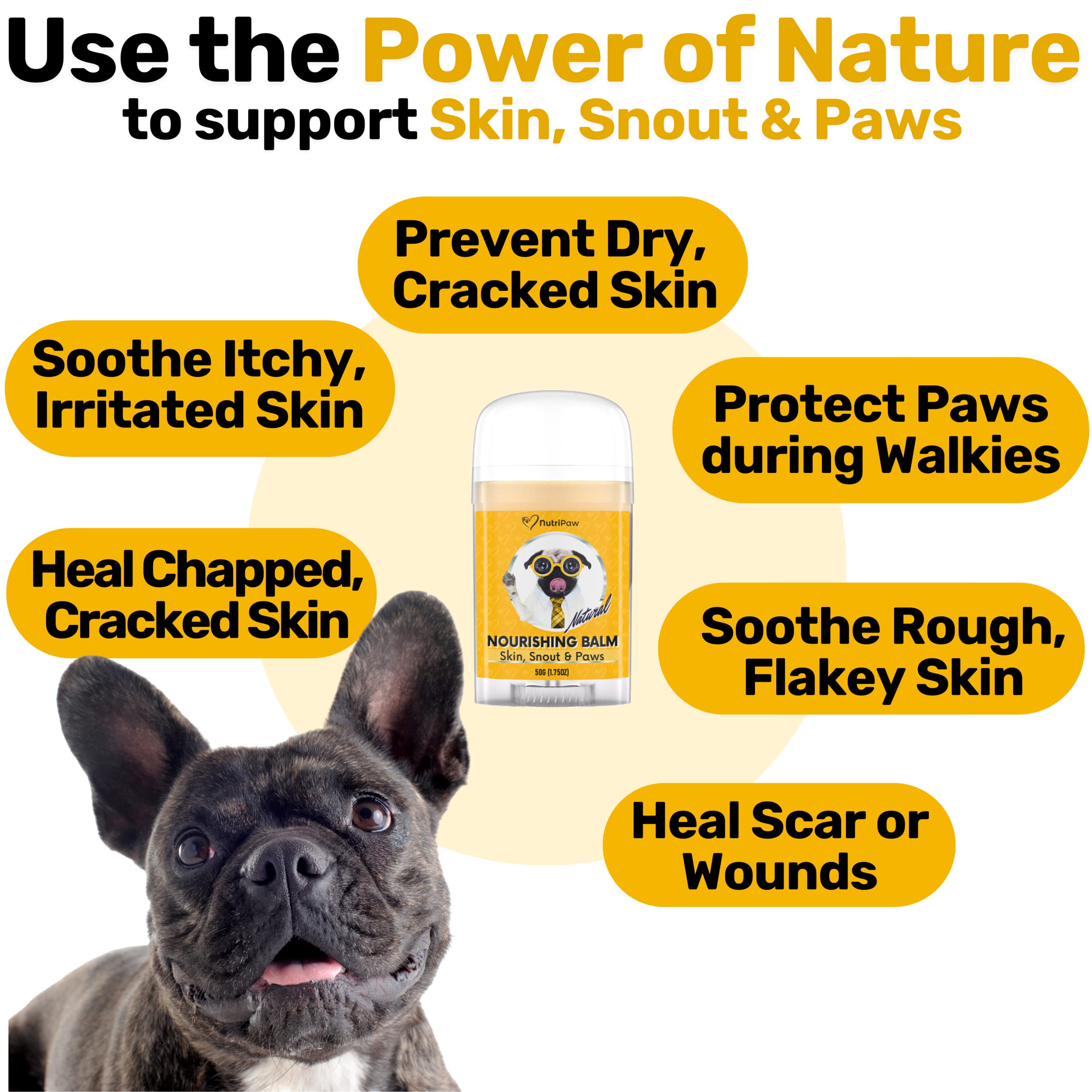 NutriPaw Nourishing Balm For Dogs & Cats, Moisturise & Soothe Dry, Cracked, Flakey Skin, Snout & Paws, Easy to apply - Image 2