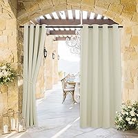 Vista 75 de RYB HOME - Cortinas opacas extraanchas para exteriores, impermeables, resisten el viento, 100 pulgadas de ancho x 84 pulgadas de largo, 1 panel