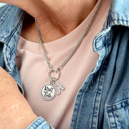 Miniatura 2 de From the Heart Alabama Crimson Tide Roll Tide Twist and Shout - Collar de plata, Plata esterlina, No es una piedra preciosa