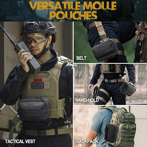 Miniatura 4 de OneTigris MOLLE - Bolsa táctica para administrador, organizador de herramientas EDC con cremallera, paquete de cintura de 8 x 5 x 2.5 pulgadas