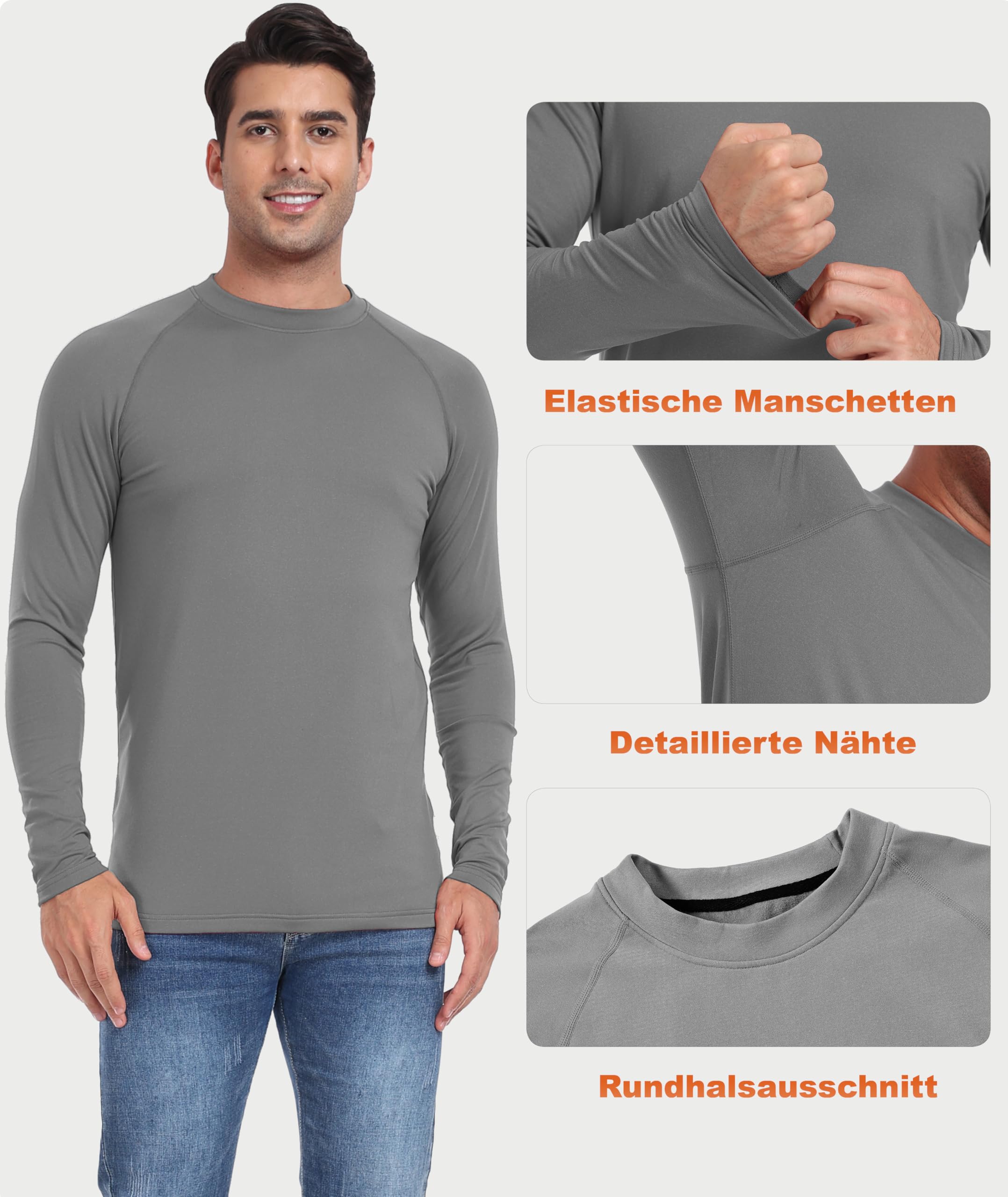 Djtnzdm Maglietta Compressione Uomo Maglia Termica Uomo in Pile Maniche Lunghe Invernale Sportivo Fitness Sci Termico Uomo Top