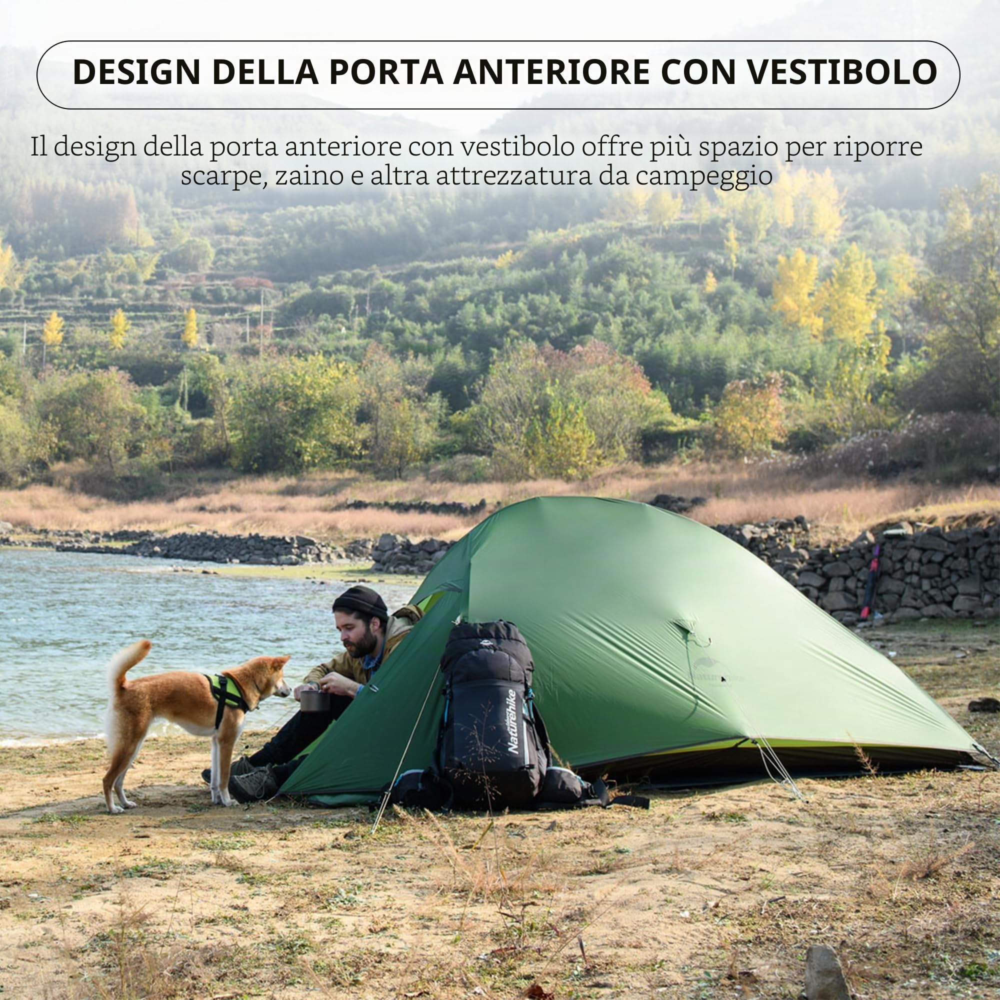 Naturehike Cloud-up 2 Persona Tenda Campeggio Doppio Strato 3-4 Stagioni