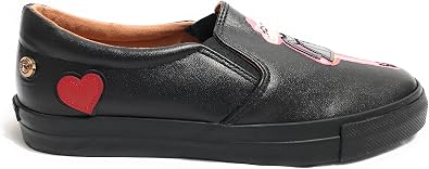 Love Moschino Womens Heart Accent Black Loafers Shoes Sz 8