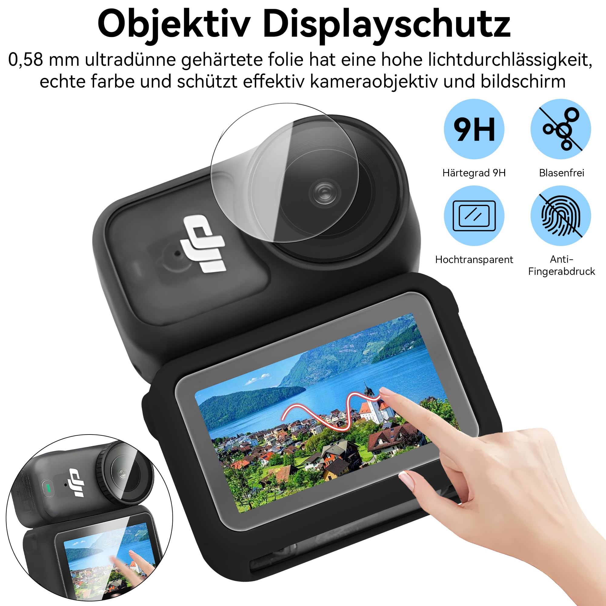 Osmo Nano Etui Silikonowe - Zestaw Akcesoriów z Folią Ochronną Obiektyw i Ekran Miękkie Silikonowe Etui Ochronne Odporne na Zarysowania i Wstrząsy do Akcesoriów do DJI Osmo Nano Aparatu