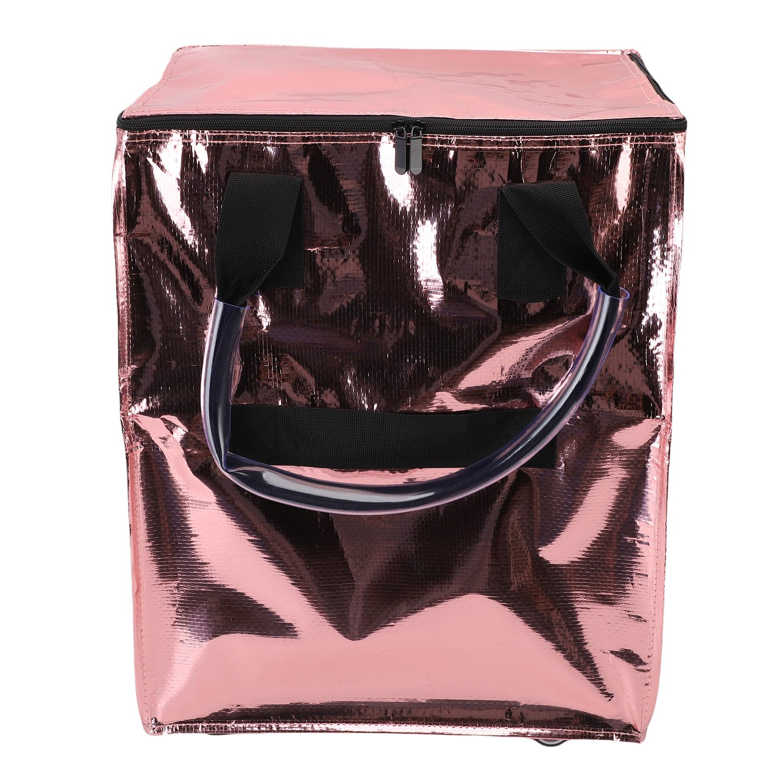 Chrees Einkaufstasche auf Rollen, Rolltasche mit Großem Fassungsvermögen, Tragbare, Zusammenklappbare Einkaufstaschen mit Rollen für Bequemes Einkaufen (Roségold)