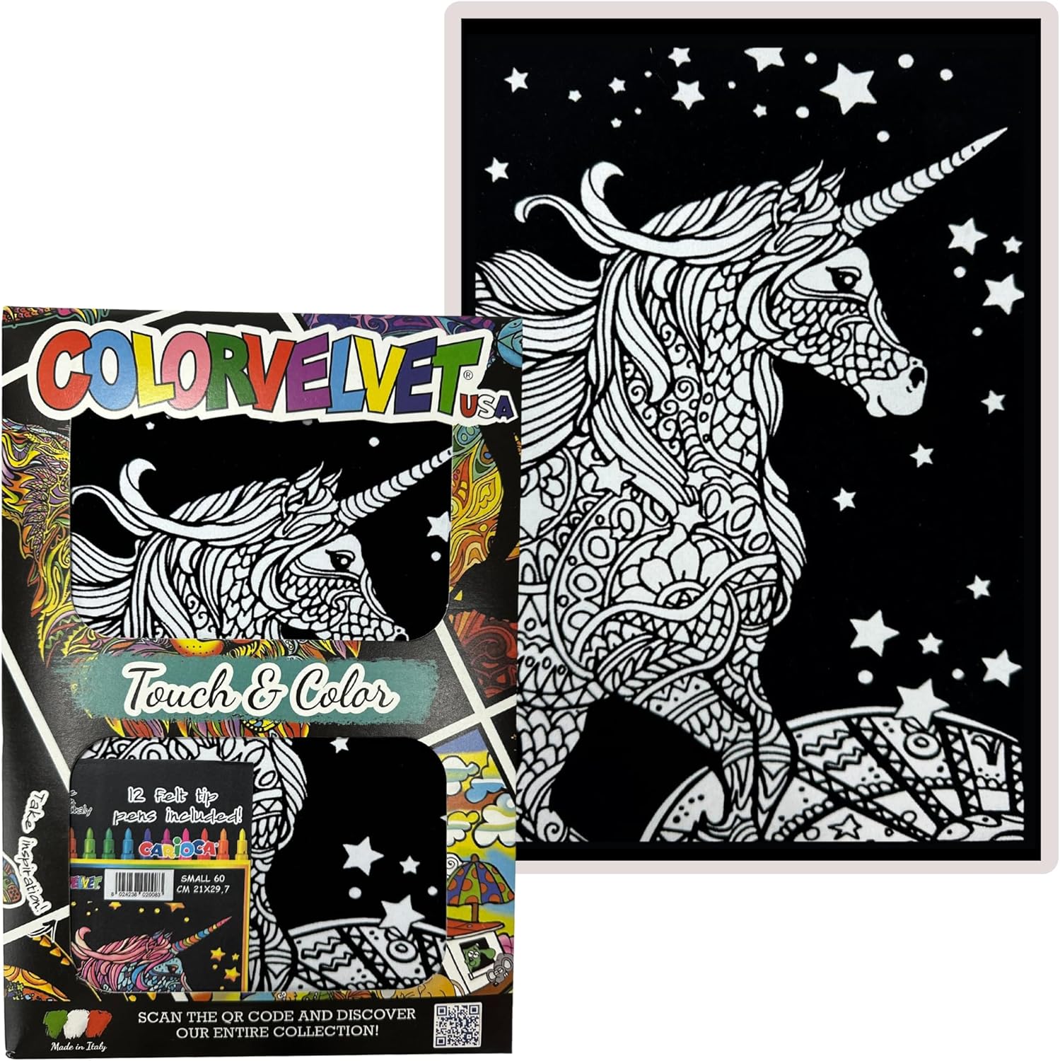 Amazon.com: Unicorn Velvet Coloring Poster for Kids and Adults- Arts ...