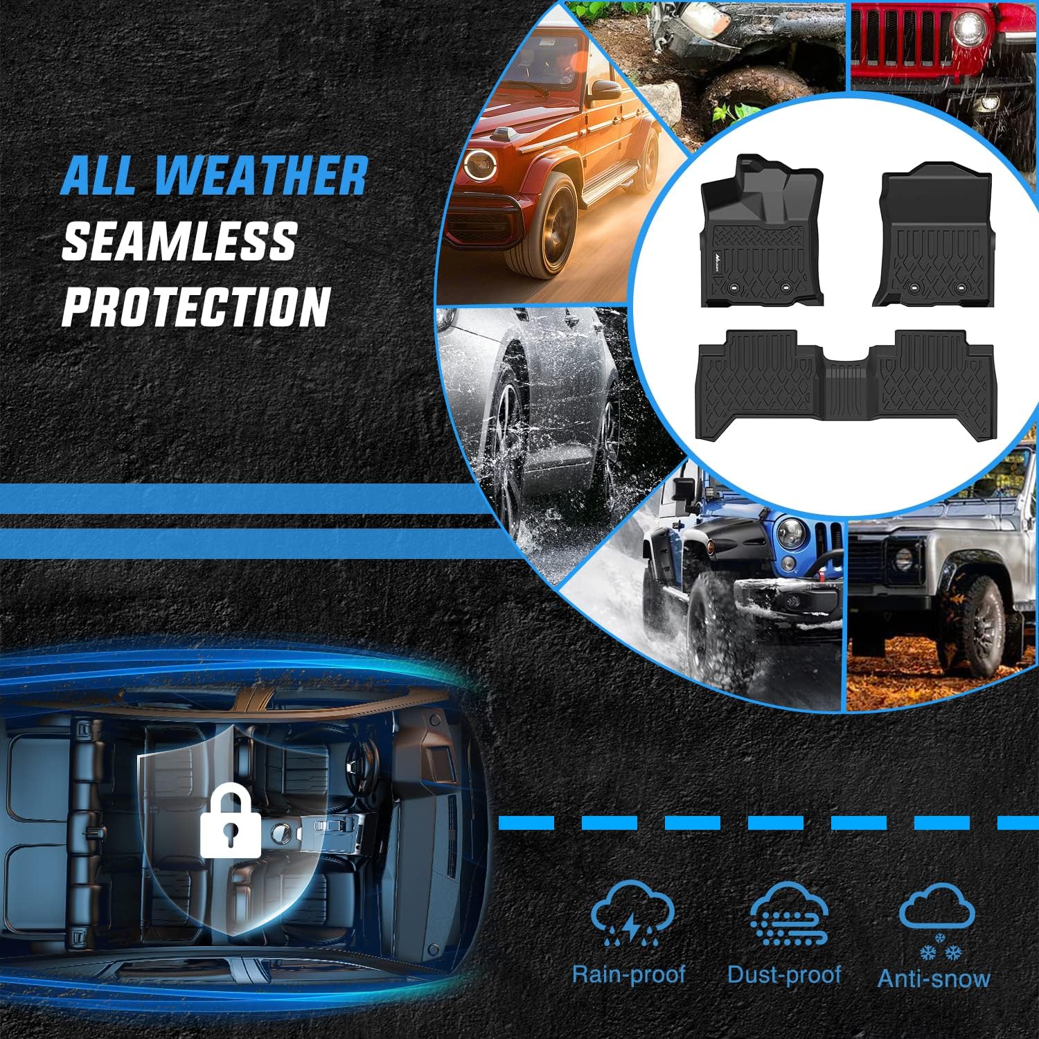 Nilight TPE Floor Mats for Toyota Tacoma Double Cab 2018 2019 2020 2021 2022 2023,All Weather Custom Fit Heavy Duty Floor Liners - Image 5