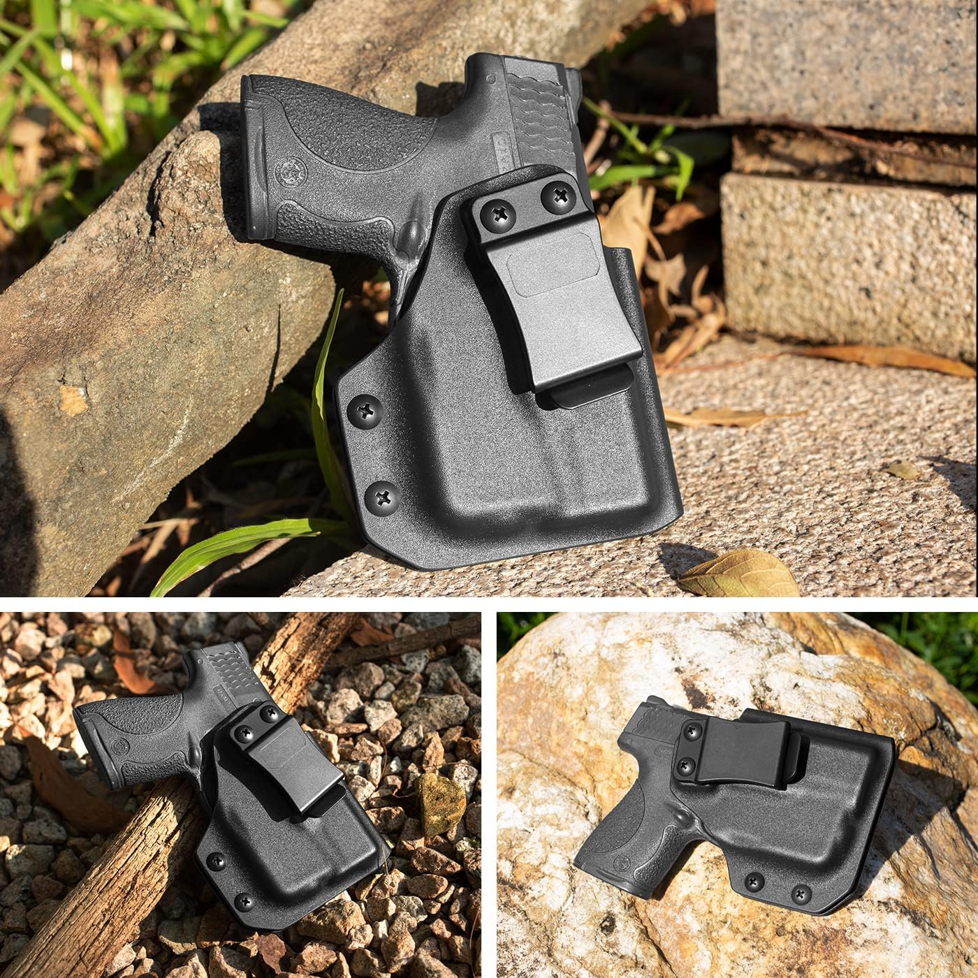 IWB Kydex Holster for S&W M&P Shield Plus 9mm / M&P Shield 9mm & .40 with TLR-6/ TLR-6 HL/TLR-6 HL G Mounted, Optics Ready, Adj Retention & Cant, Fits 1.5" -1.75" Belts, Right-Hand