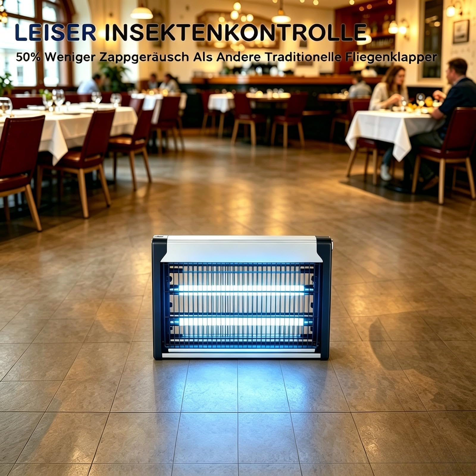 Insektenvernichter Elektrisch 20W, Fliegenfalle Elektrisch mit UV-Lampe, 3000V Mückenlampe, Wandmontage möglich, Perfekt gegen Mücken, Fliegen, Motten & Fliegende Insekten CHEMIEFREI