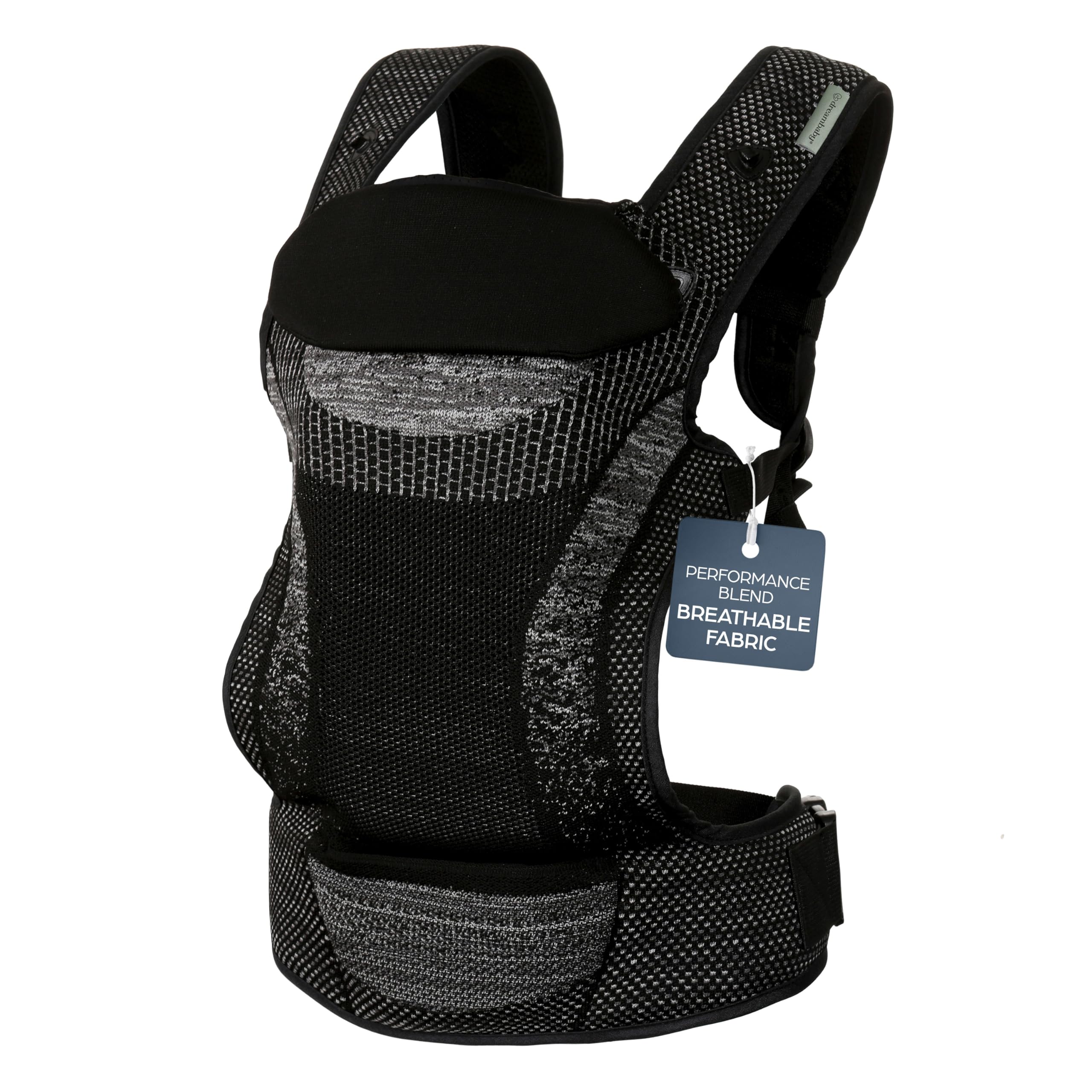 Dreambaby Inspire 3-Position Baby Carrier Newborn to Toddler, 8-33lb Front & Backpack Style Infant Carrier, Breathable Knit Fabric, Comfortable Head Support, Built in Storage Bag for Parents On the Go