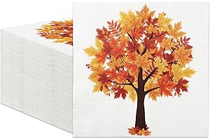60 Pack Fall Napkins Disposable Autumn Napkins
