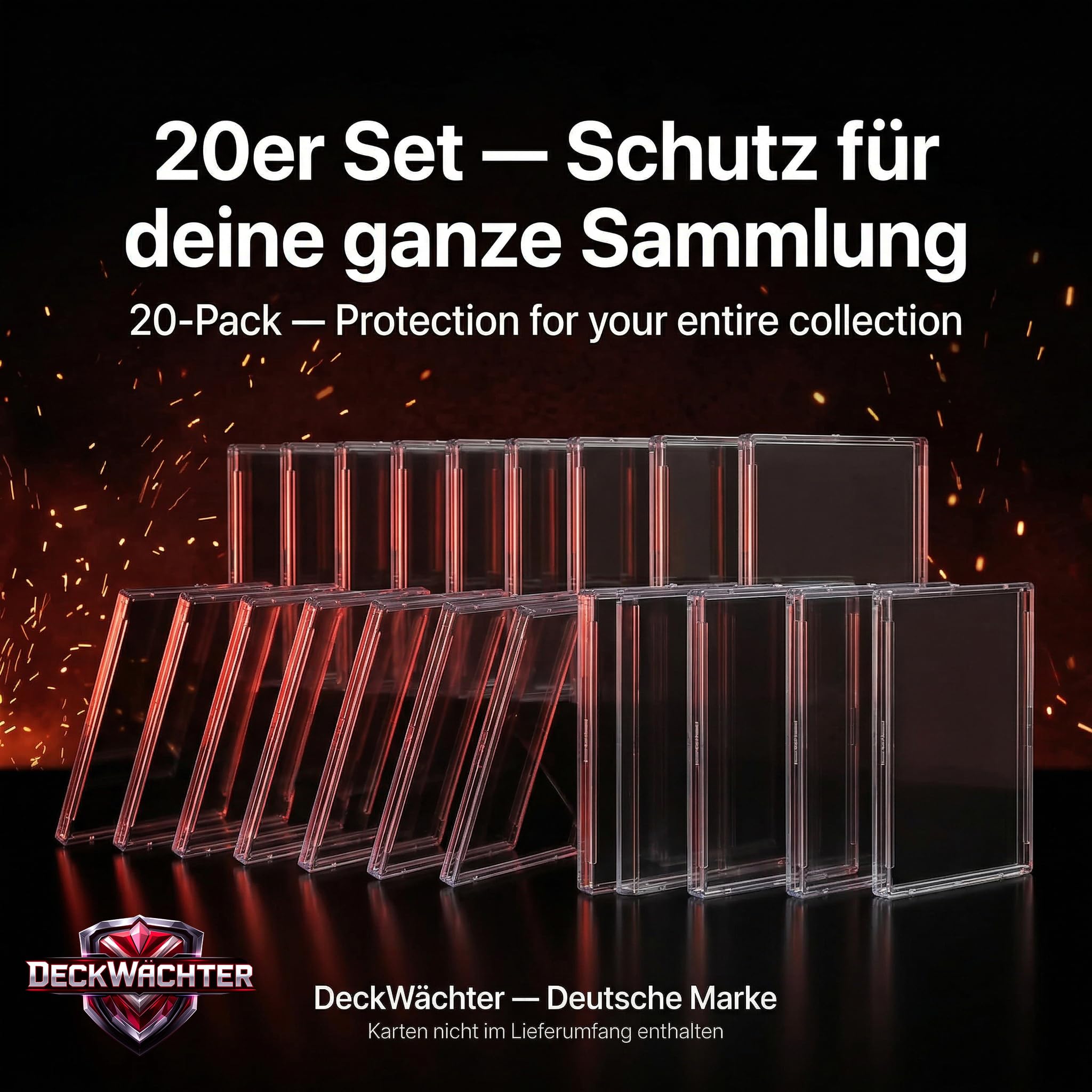 Snap Cases für Sammelkarten – Toploader Cases Set transparente Kartenhülle für Standard TCG Karten – kompatibel mit Pokémon, MTG, Yu-Gi-Oh!, Sportkarten (50er Set)
