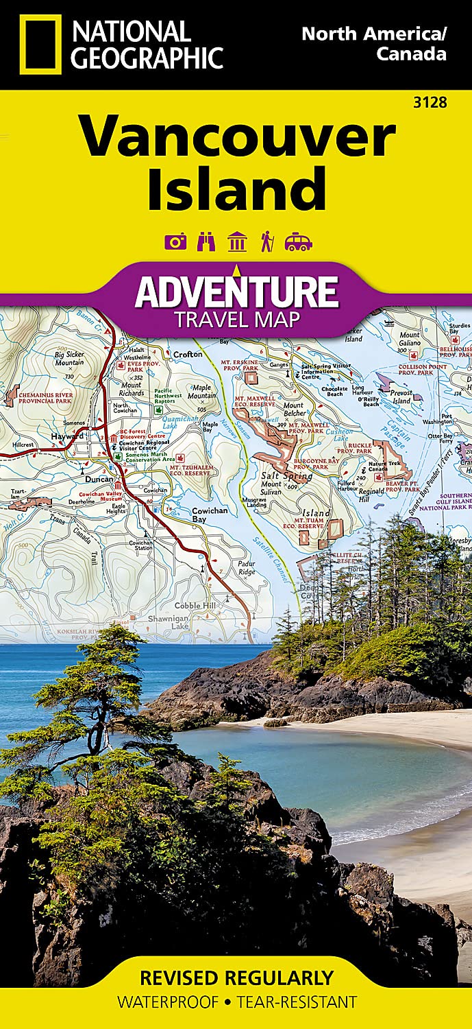 Vancouver Island Map – Waterproof Adventure Travel Map by National Geographic | Detailed Topographic Road & Hiking Map 1:275,000 | Tear-Resistant ... 3128 (National Geographic Adventure Map)