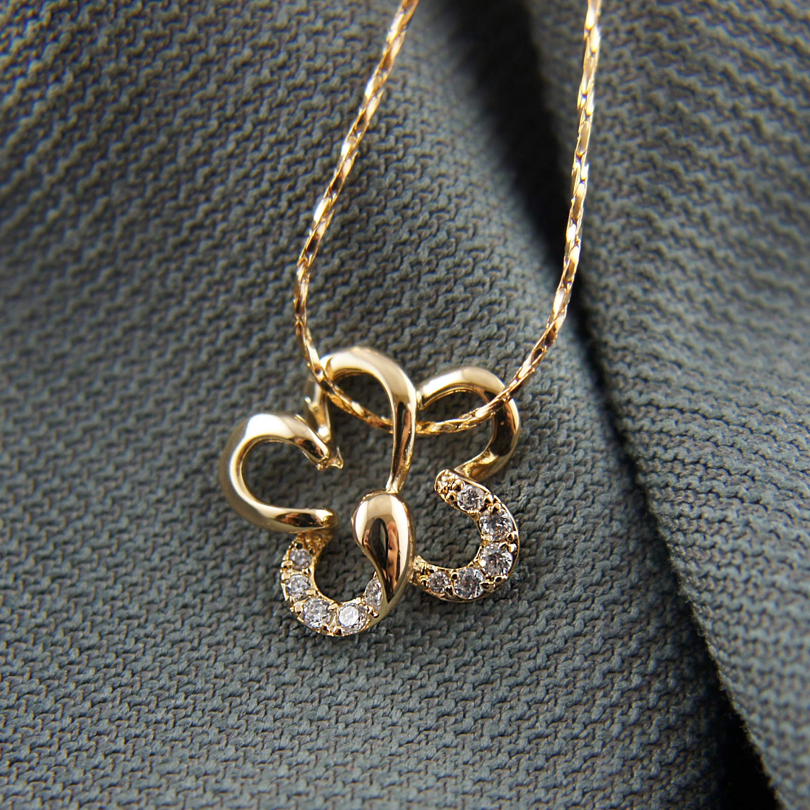 Poetic Dove18k Gold GF Solid Crystals Pendant Necklace with Crystal Elements, Crystal, Crystal