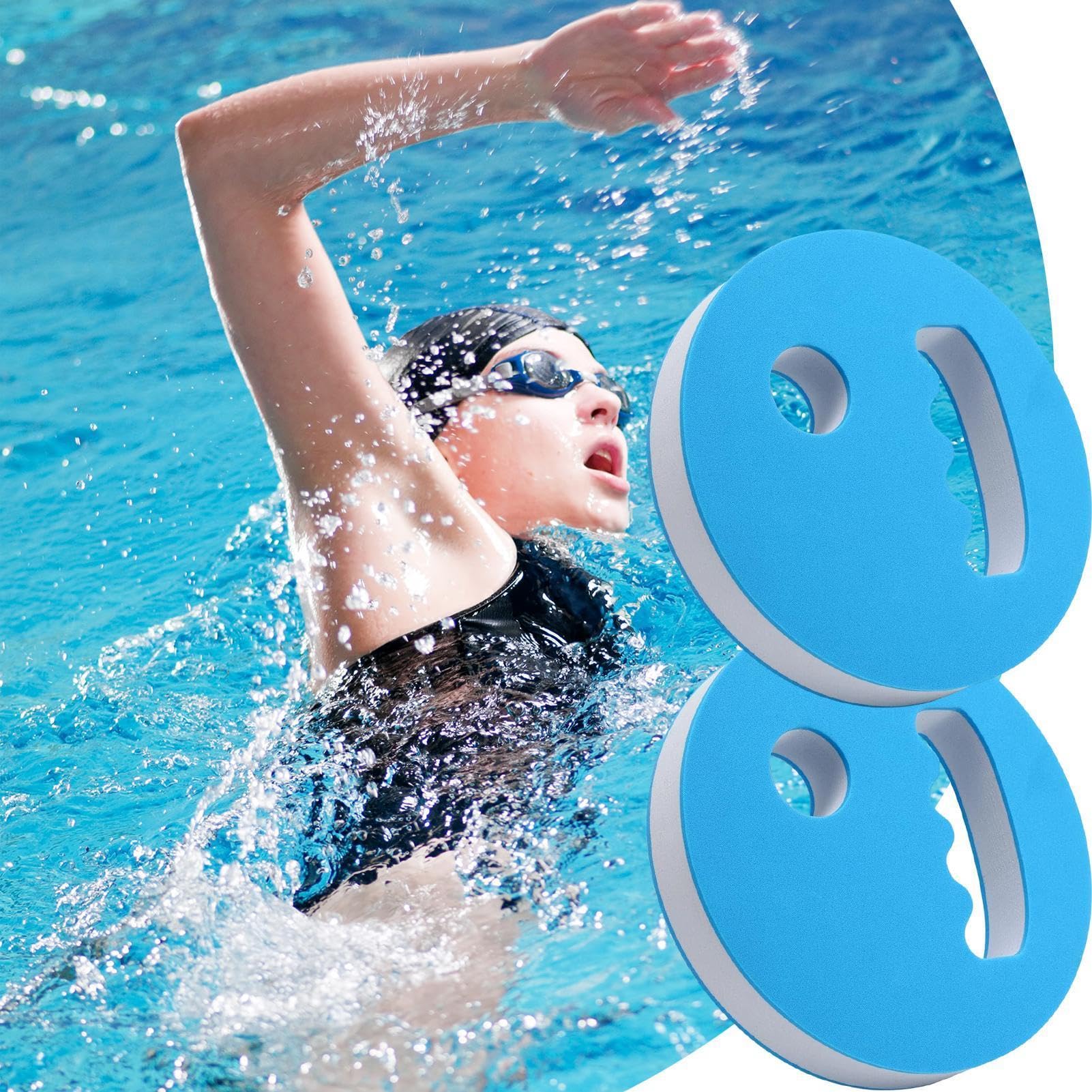 Lot de 2 disques d'entraînement pour l'aquagym aquatique, équipement d'entraînement de piscine, pour femmes, hommes, adultes, sportifs, aquatiques, natation, fitness, sport