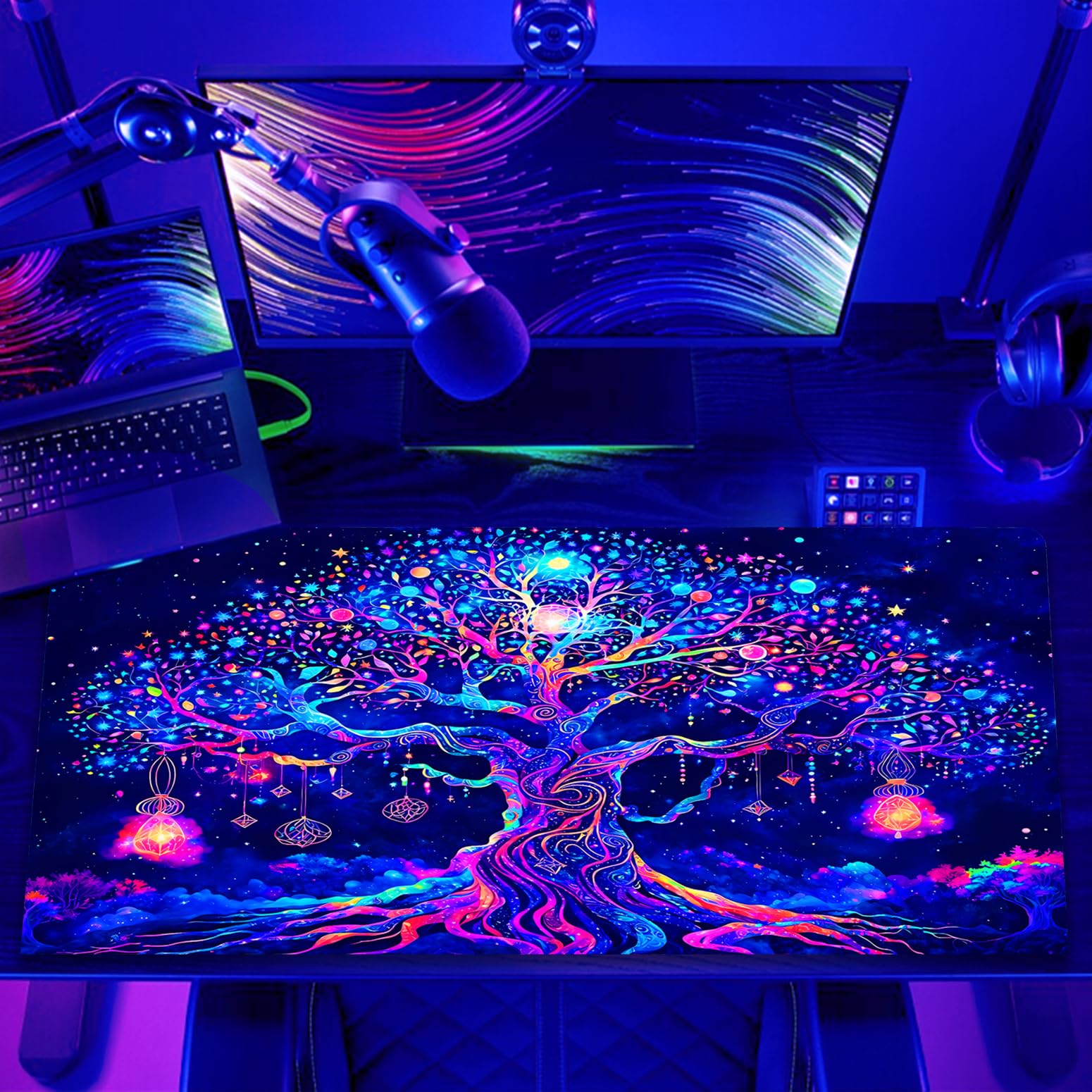 Manicer Grand Tapis De Souris Coloré Arbre De Vie - Grand Tapis De