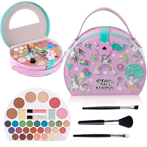 Hot Sugar Kit de maquillaje para niños, kit de maquillaje para niñas de 4 a 6 años, 7 a 8 años, 10 a 12 años, regalo de unicornio para niñas de