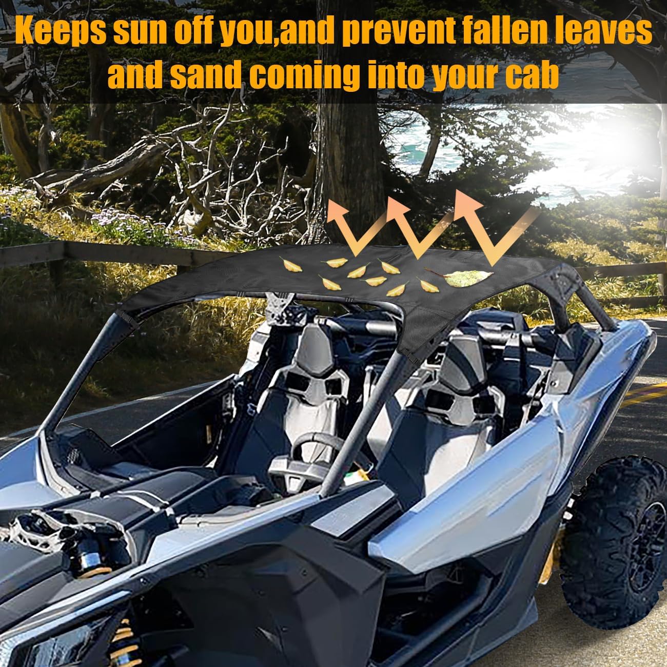 MFC Soft Canvas Roof Top Compatible With For UTV Can-Am Maverick X3 2017-2024 2 Doors Roof Soft Top Sunshade
