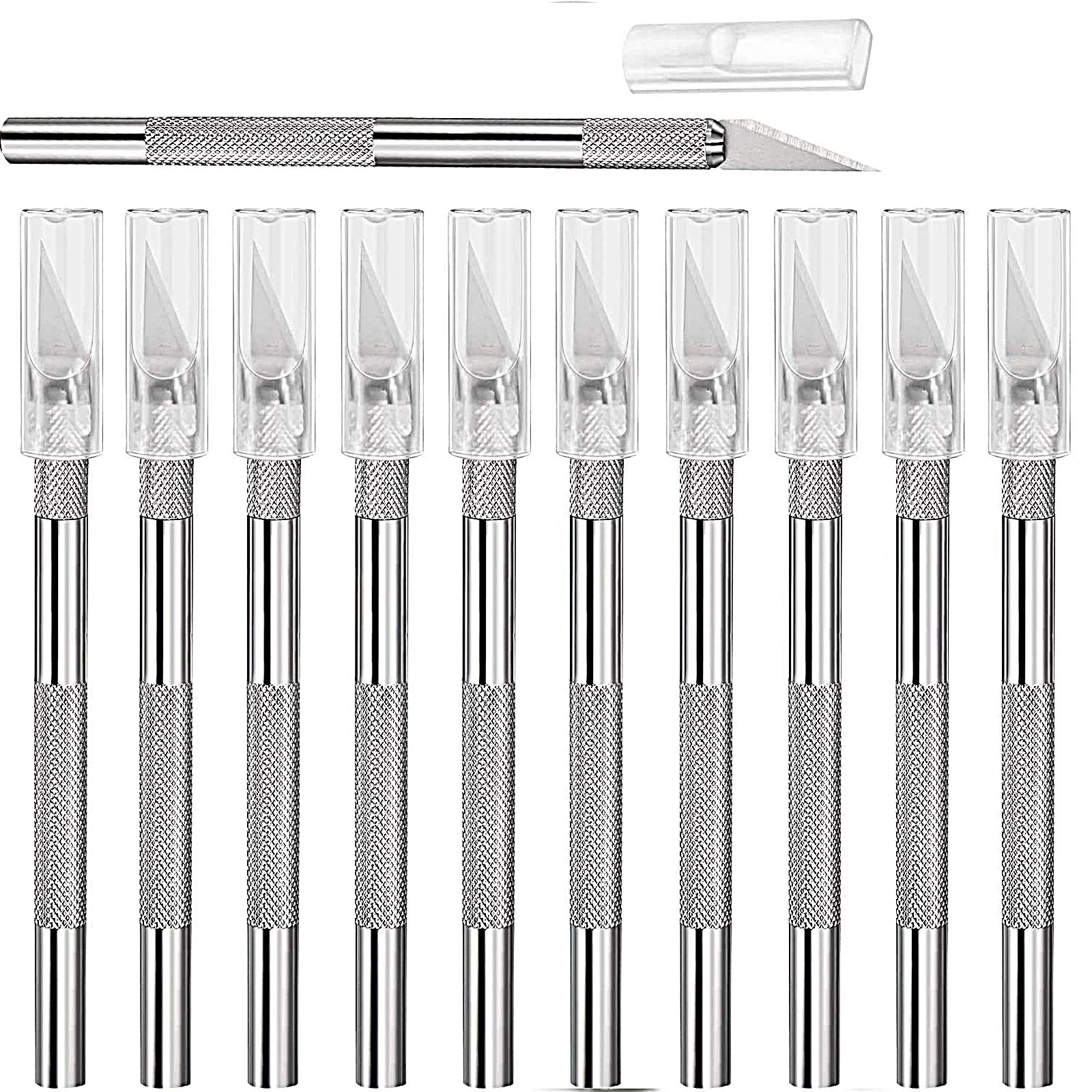 15 Pack Exacto Knife Set, Hobby Knife, Back to School Supplies Craft Knifes Kit for Art, Carving, DIY, Scrapbooking, Art, Cutting, Stencil(Silver)