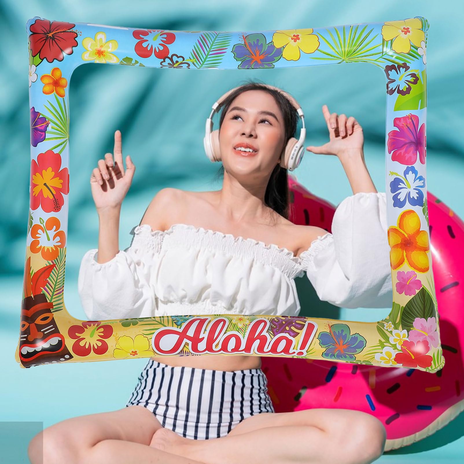 Toyvian 3 Stück Aufblasbarer Fotorahmen Sommerparty Requisiten Leichtes Kunststoffdesign für Fotoshootings Zubehör für Hochzeiten und Unvergessliche Erinnerungen Beim Feiern