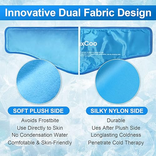 Miniatura 3 de Envoltura de hielo para el cuello, bolsa de hielo de gel reutilizable para cuello, hombros, terapia de compresión fría para aliviar el dolor,