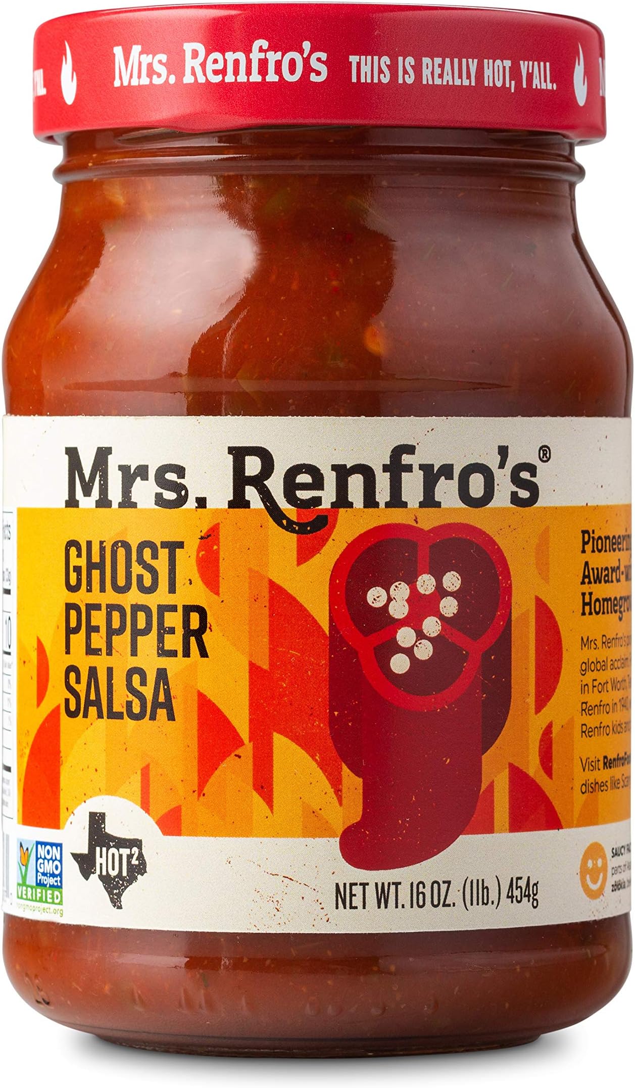 Mrs. Renfro's Ghost Pepper Salsa, 16 oz (6 Pack)